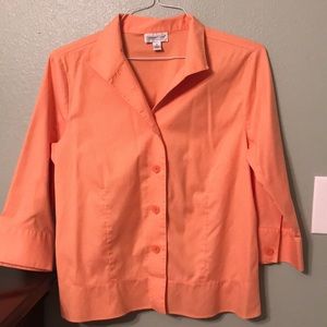Orange & White M Coldwater Creek Shirt/Lt Jacket